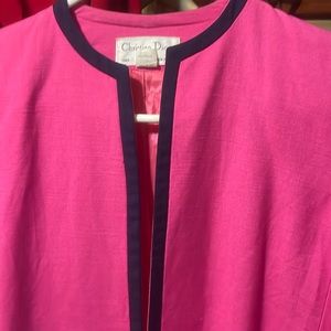 Christian Dior, the suit blazer and pink and navy blue size 10